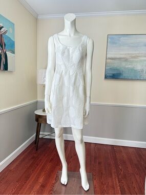 Nine West White Sleeveless Mini Dress